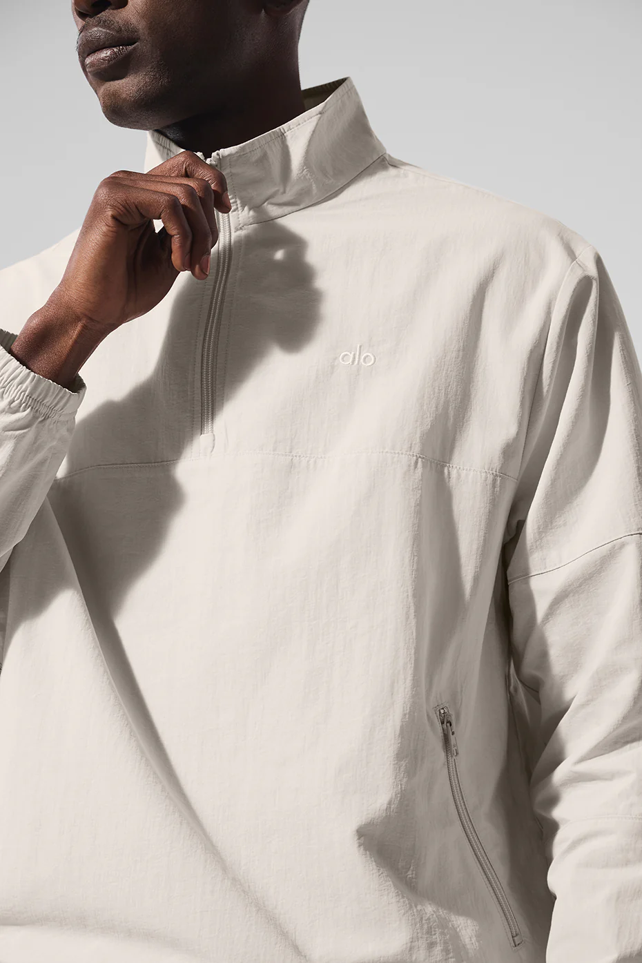 Light Weight Takeaway Track Pullover - Bone