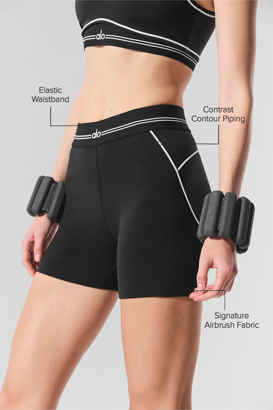 4�� Airbrush High-Waist Heart Throb Short - Black/White