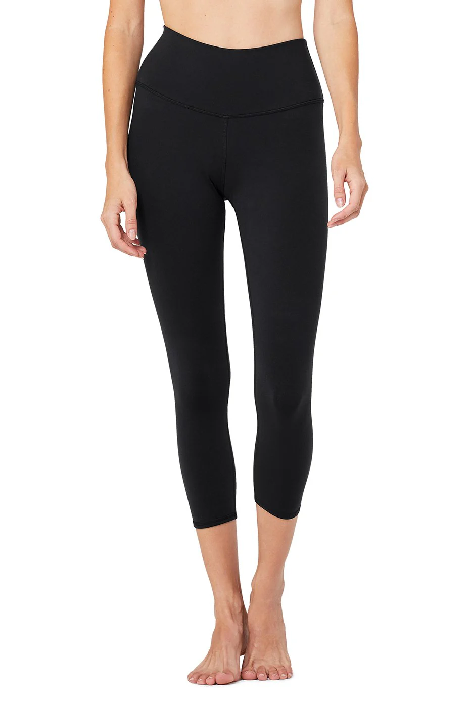 High-Waist Airbrush Capri - Black