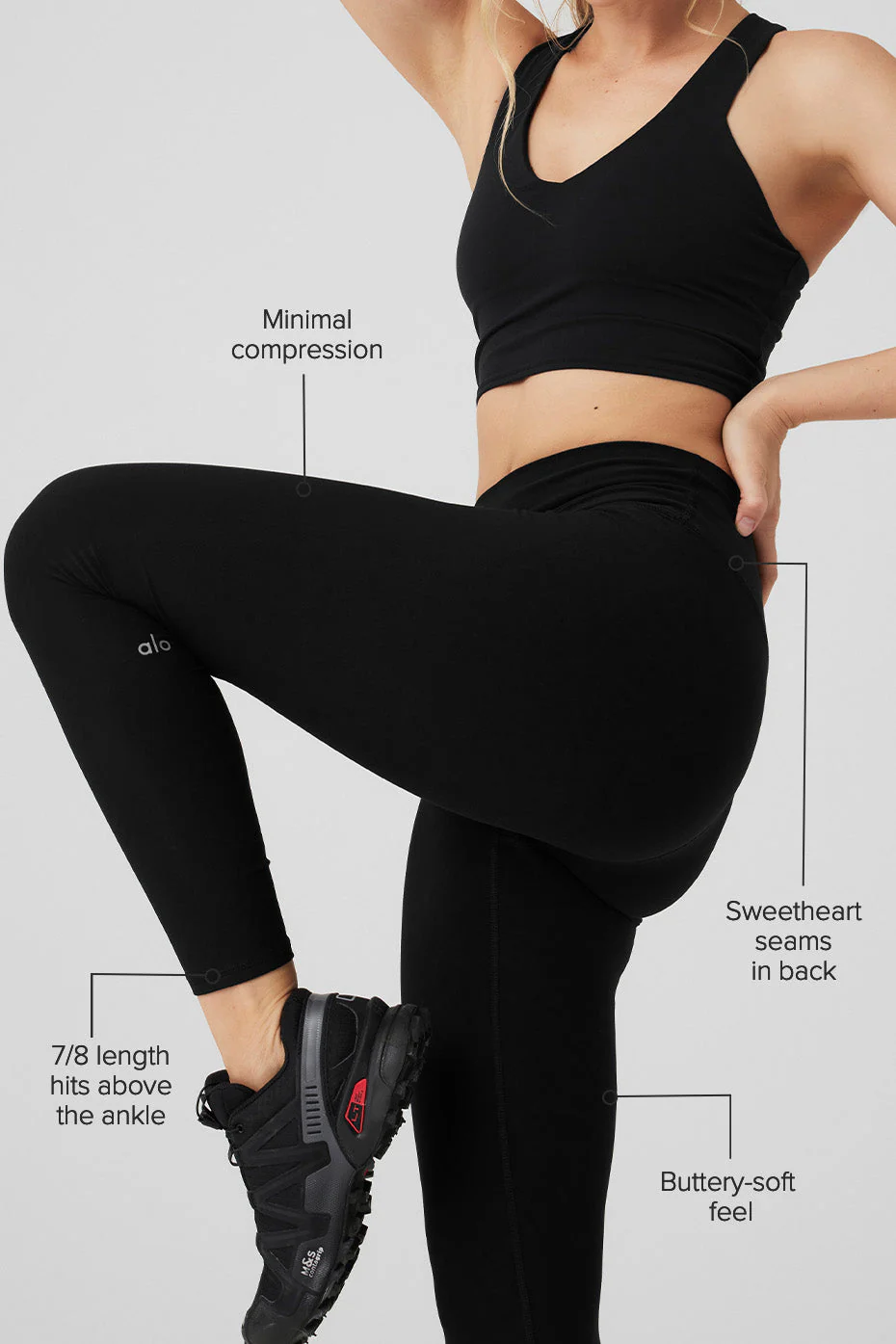 Alosoft High-Waist 7/8 Highlight Legging - Black