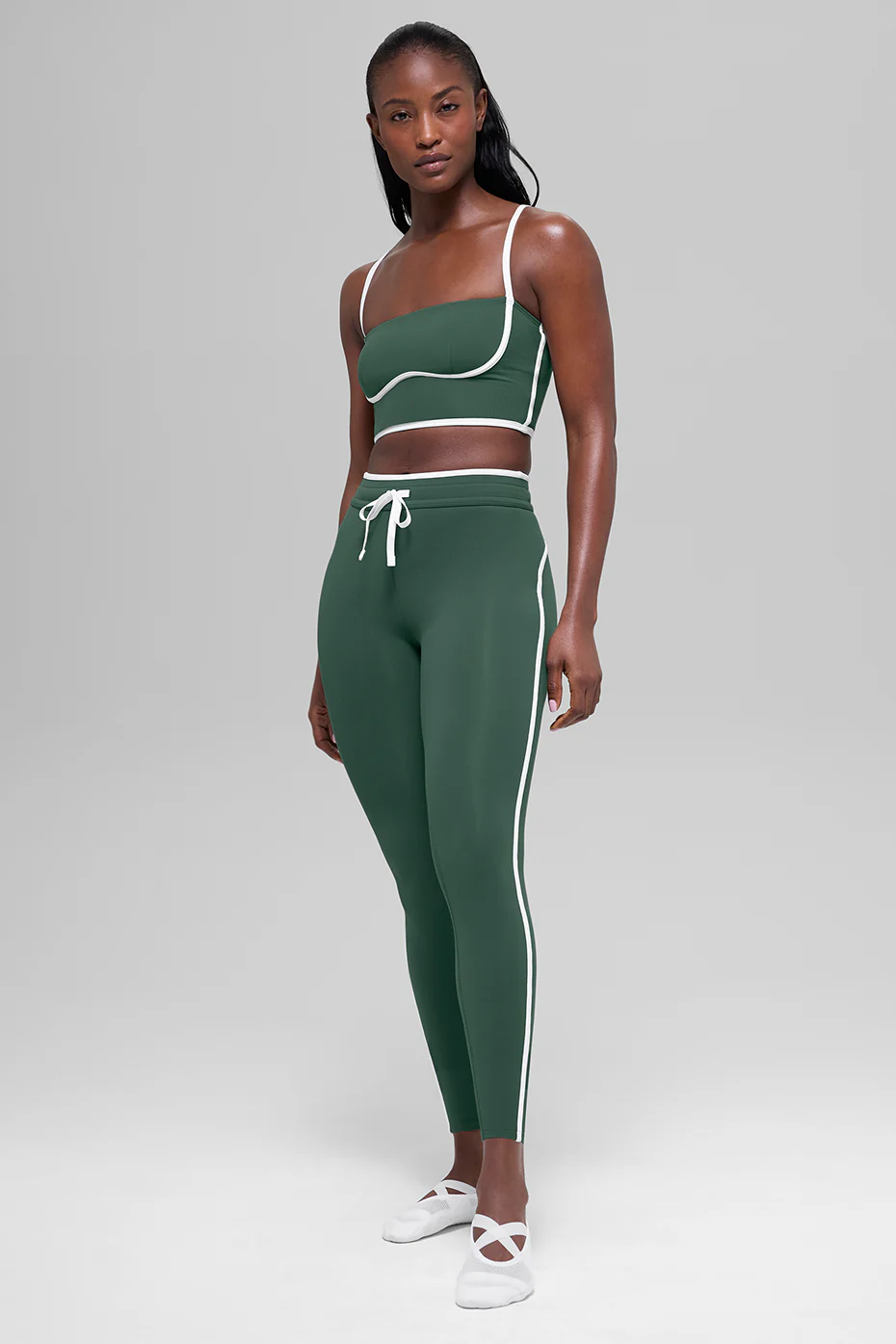 Airbrush High-Waist Race Pace 7/8 Legging - Clover Green/White