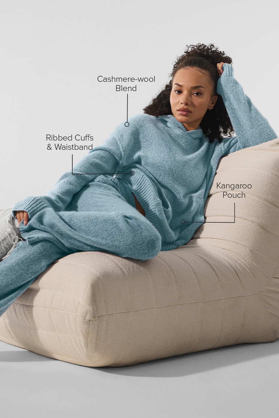 Wool?Cashmere New Class Hoodie - Celestial Blue Granite Heather