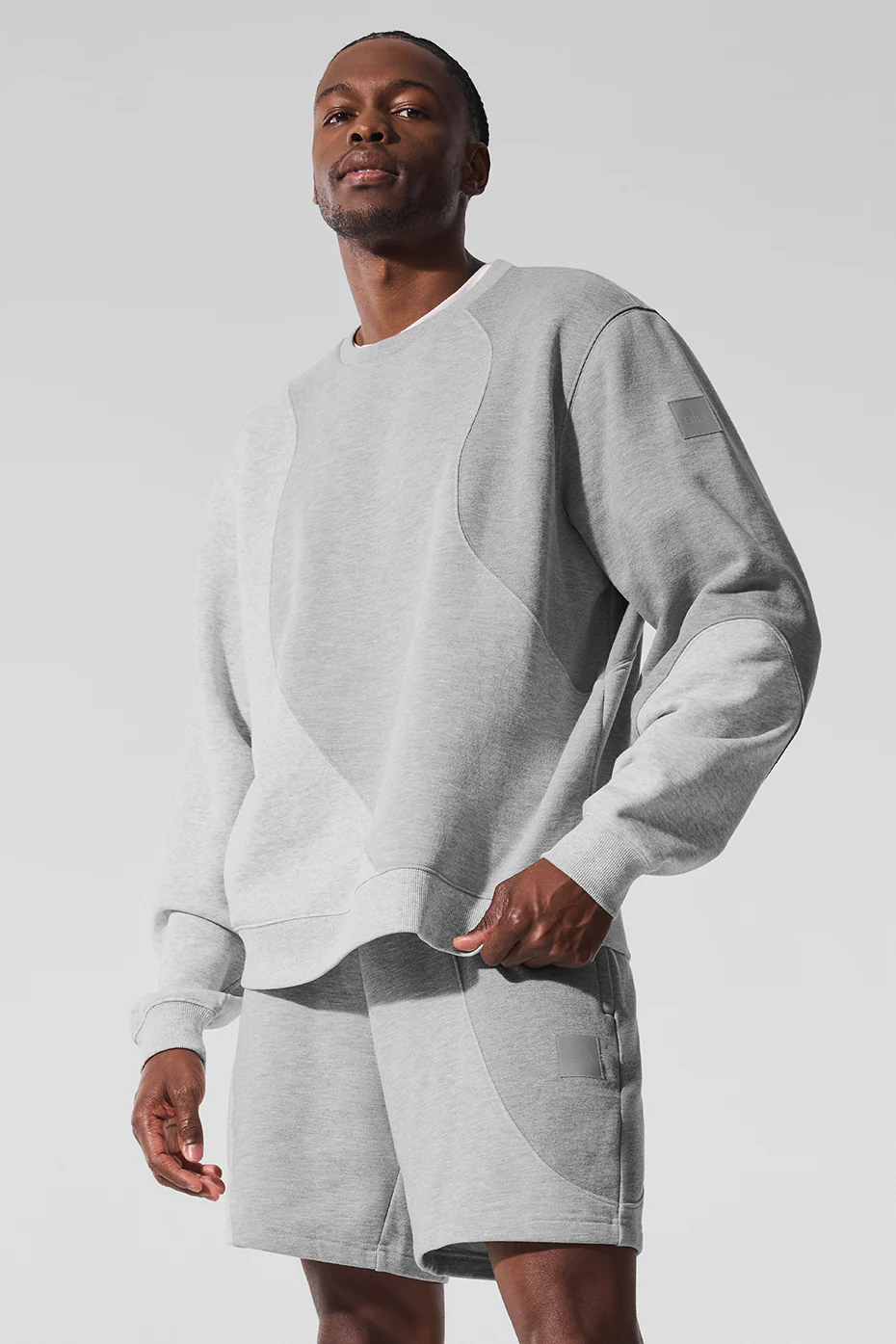 Make Waves Crew Neck Pullover - Athletic Heather Grey Tonal