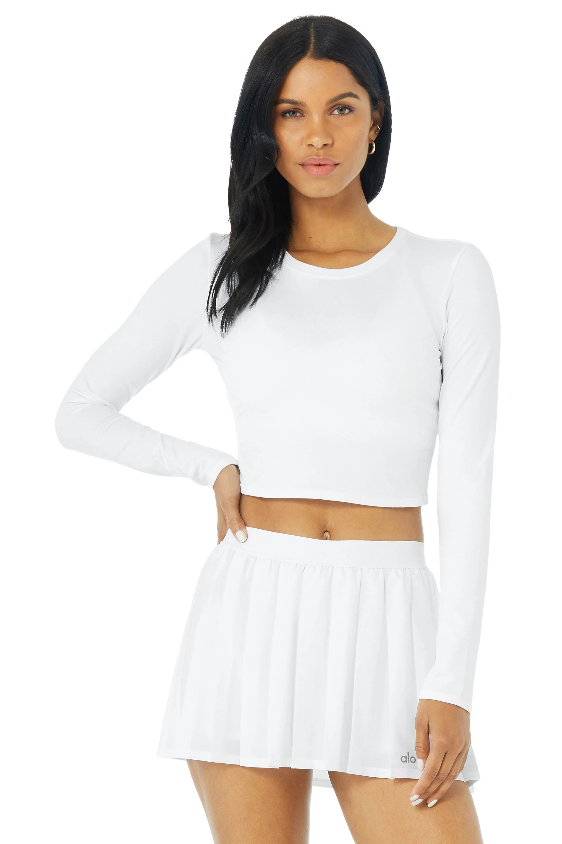 Alosoft Crop Finesse Long Sleeve - White