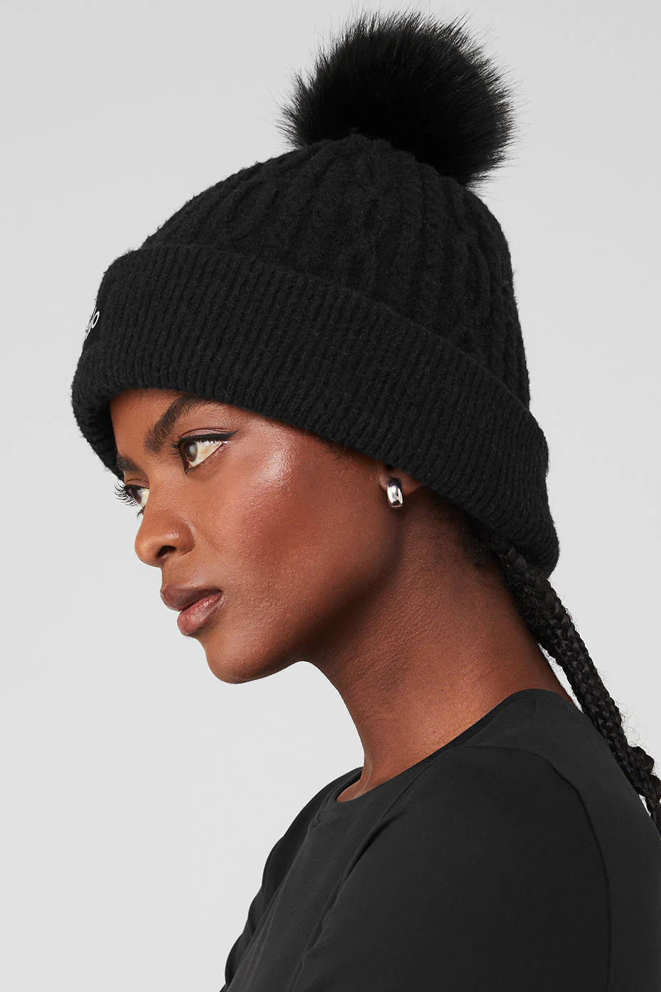 Cable Knit Beanie - Black