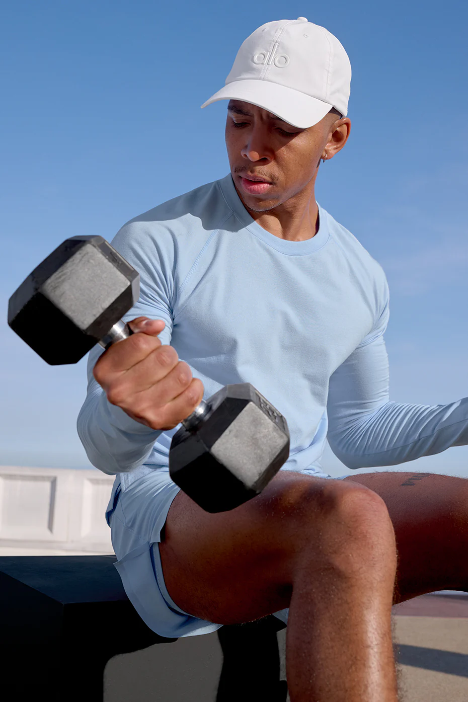 ALO Vapor Crewneck Long Sleeve - Seashell Blue