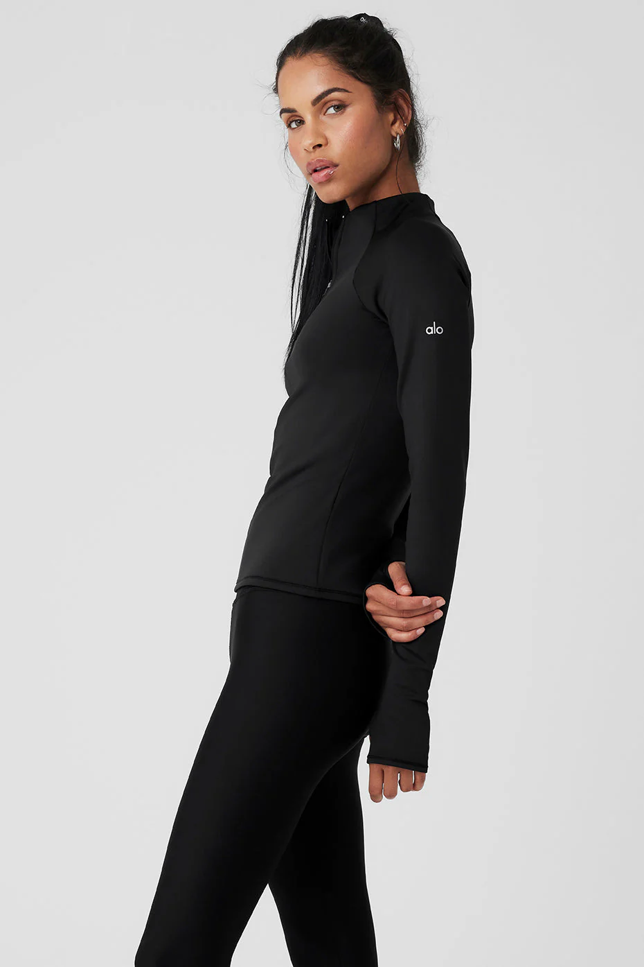 Airlift Winter Warm 1/4 Zip Long Sleeve - Black