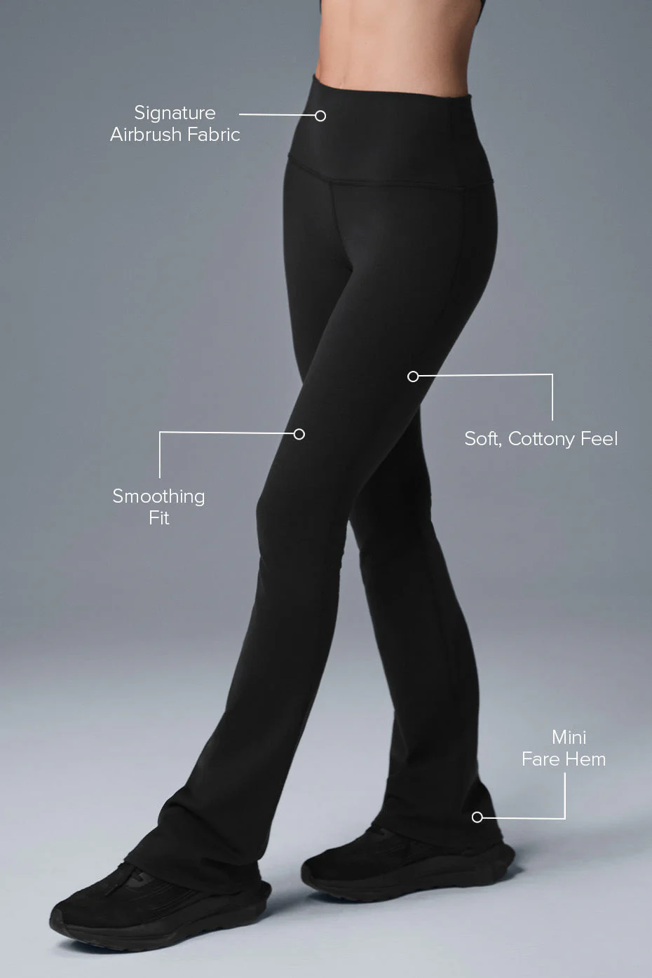 Airbrush High-Waist 7/8 Bootcut Legging - Black