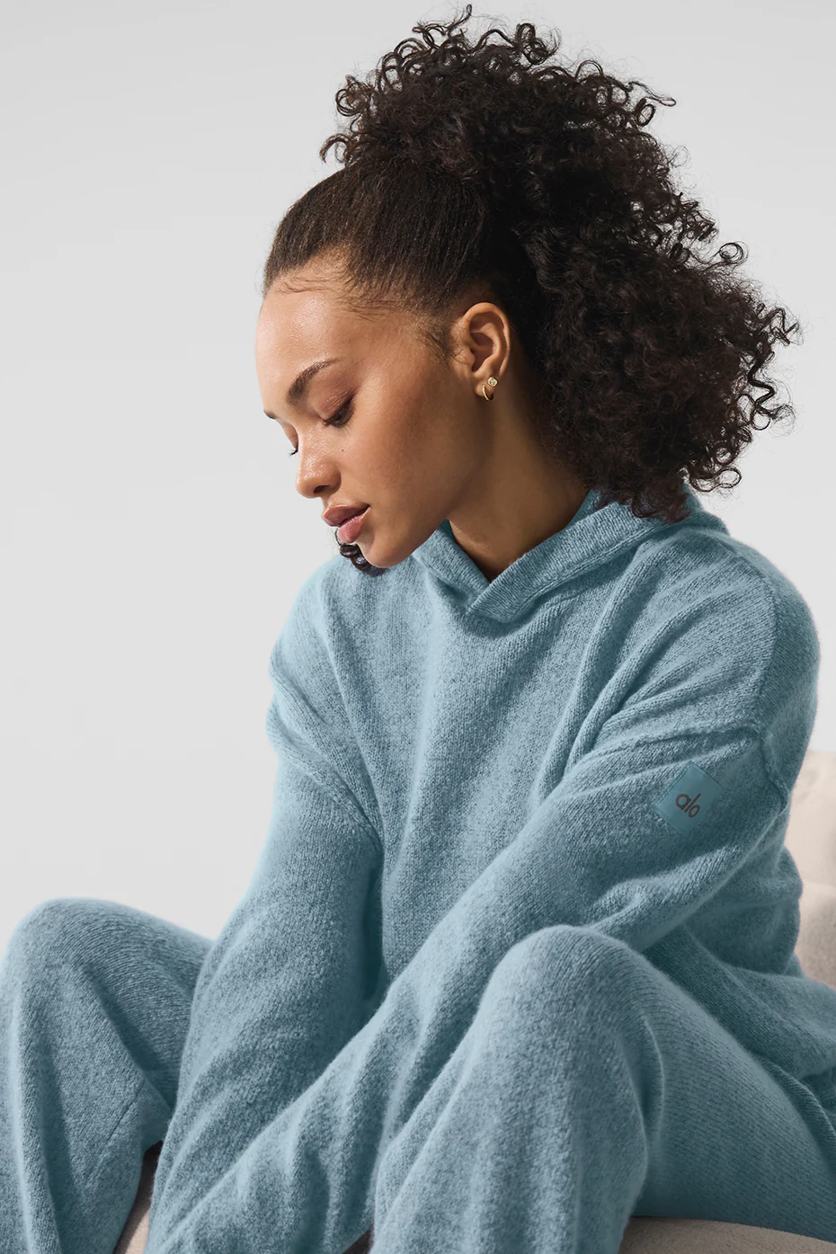 Wool?Cashmere New Class Hoodie - Celestial Blue Granite Heather