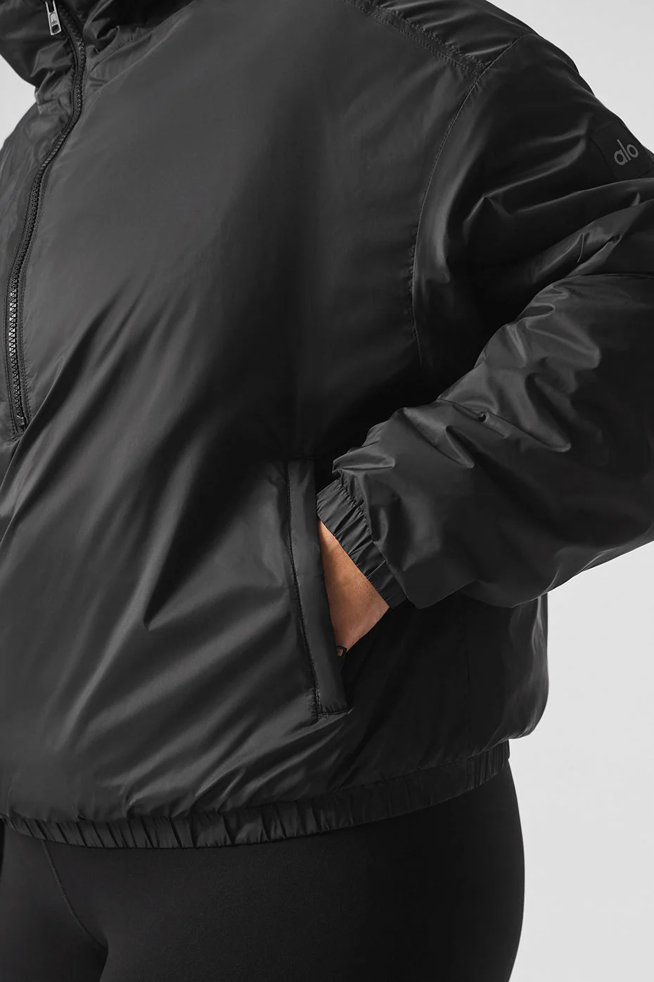 Latitude Light Weight 1/2 Zip Pullover Jacket - Black