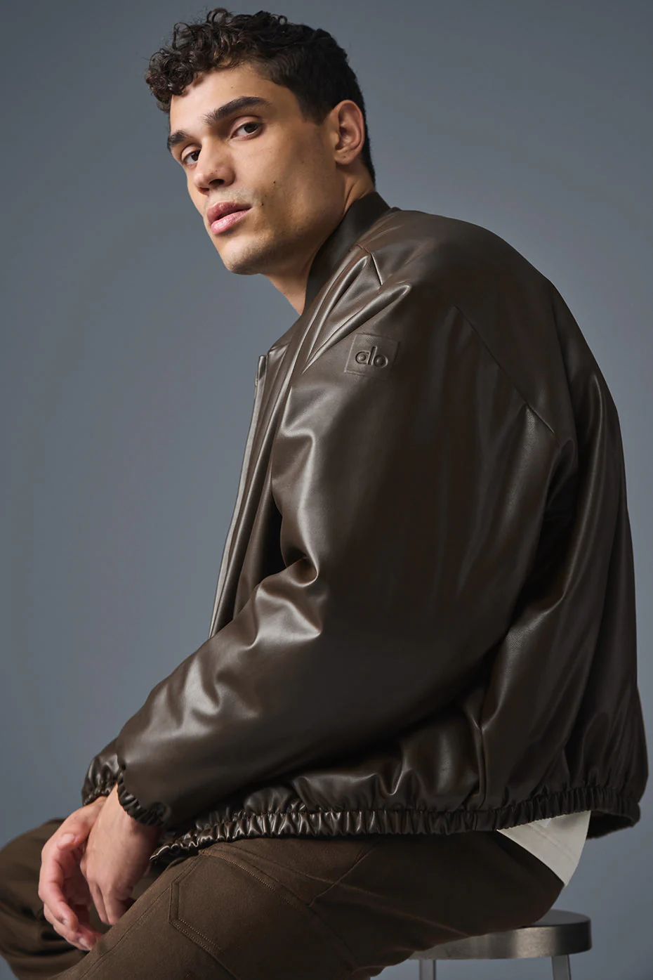 Faux Leather Premier Bomber - Espresso