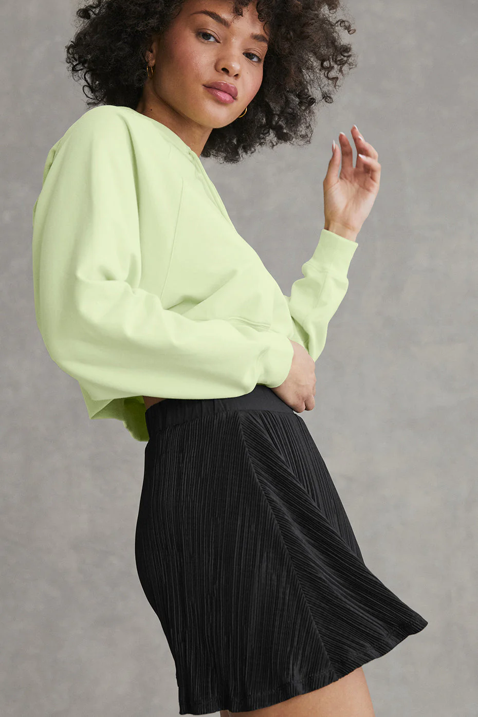 Micro Plisse Tennis Skirt - Black