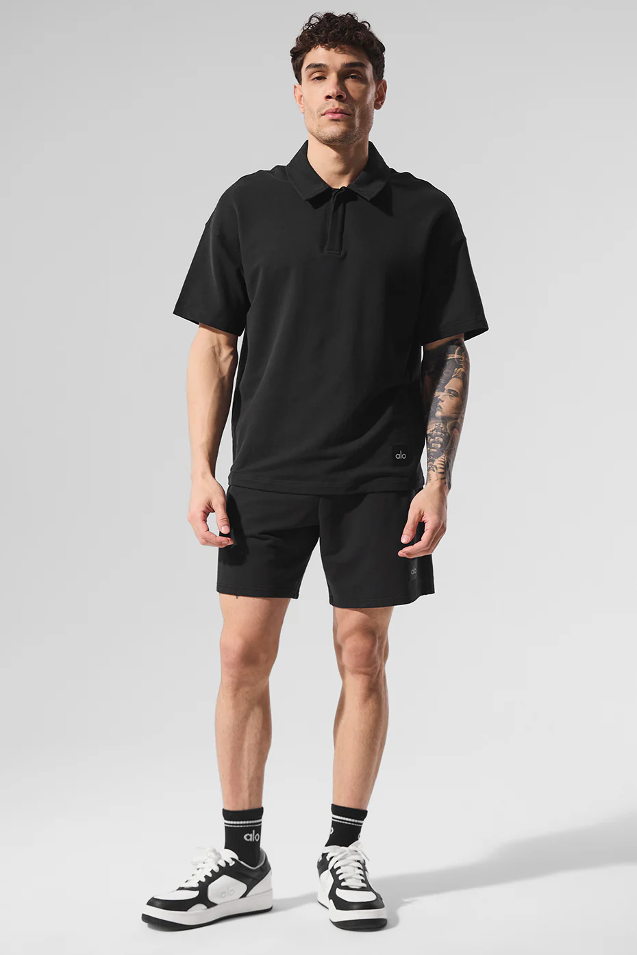 Double Take Short Sleeve Polo - Black