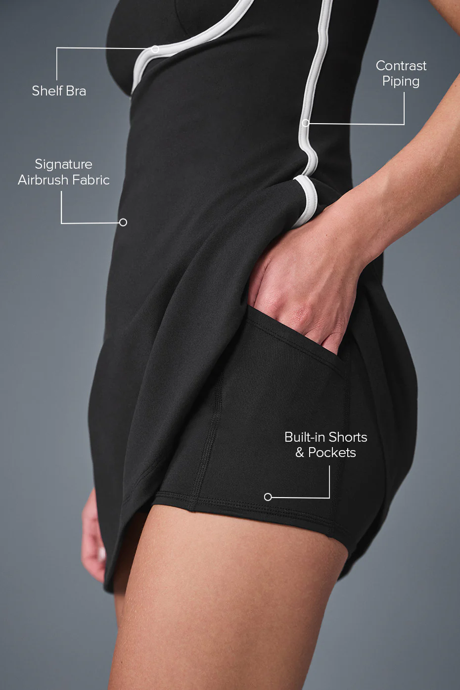 Airbrush Streamlined Dress - Black/White