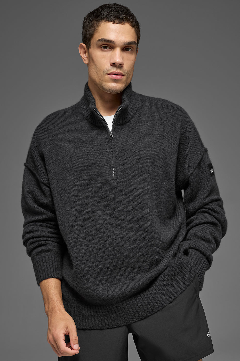 Wool Cashmere New Class 1/4 Zip Pullover - Black