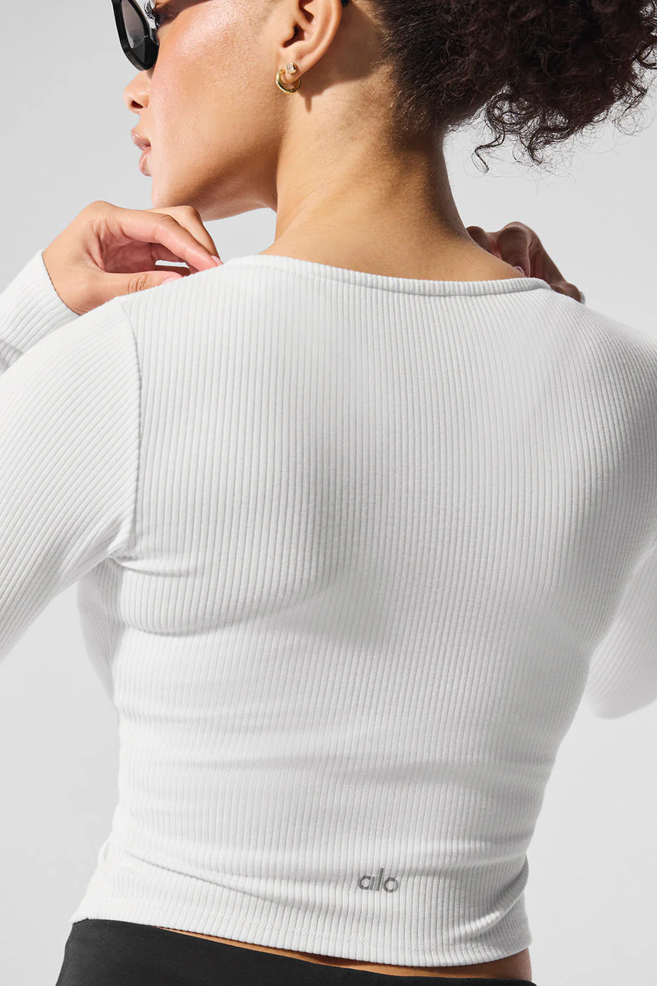 Ribbed Stardust Long Sleeve - White
