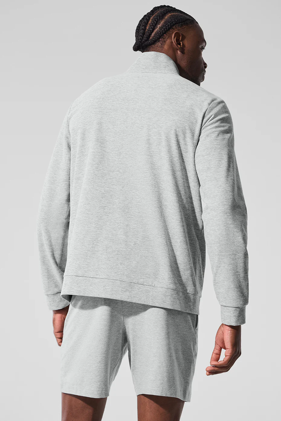 Conquer Max Mock Neck Full Zip - Athletic Heather Grey