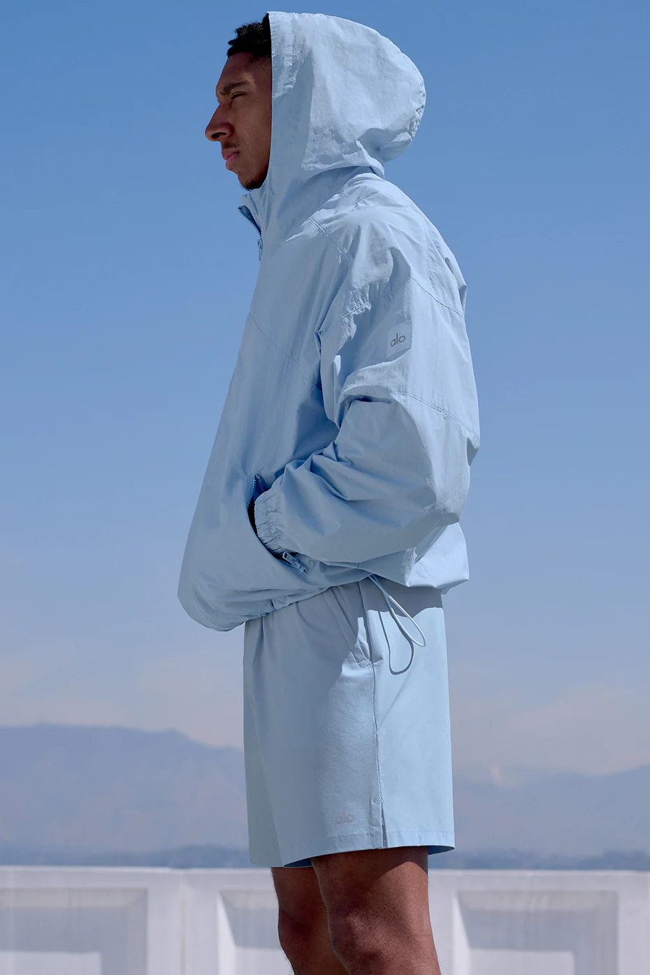 Vantage Nylon Ripstop Track Jacket - Seashell Blue