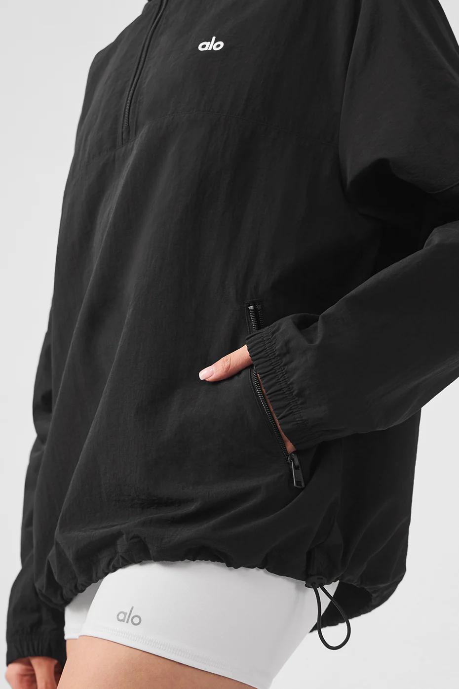 Light Weight Takeaway Track Pullover - Black
