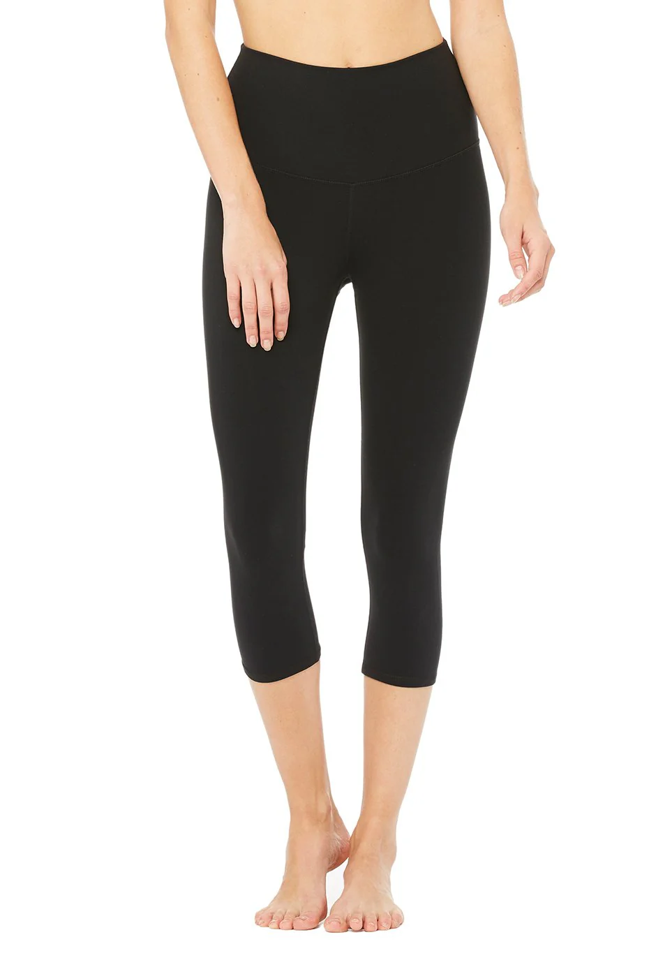 High-Waist Airbrush Capri - Black