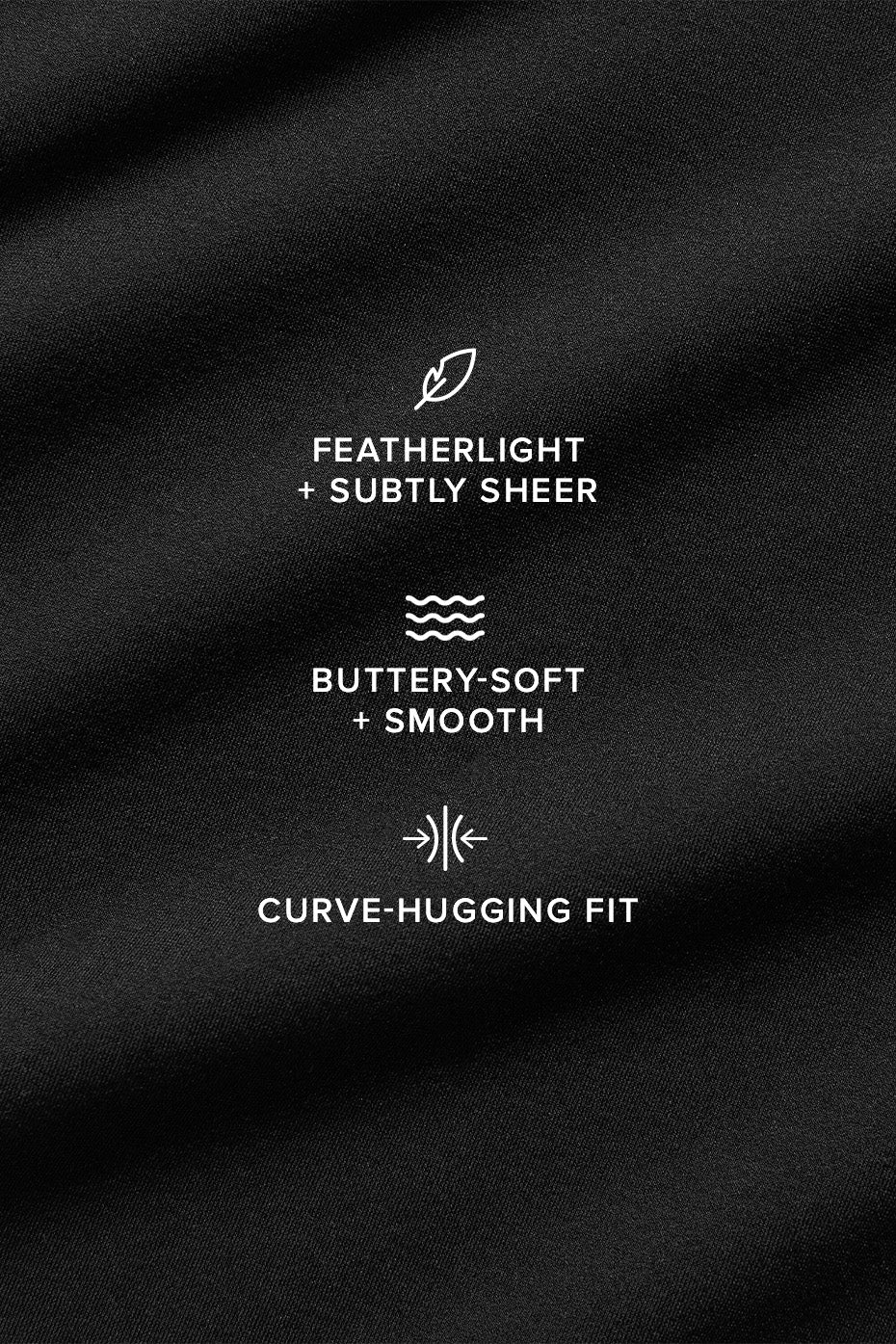 Asymmetric Sheer Glow Long Sleeve - Black