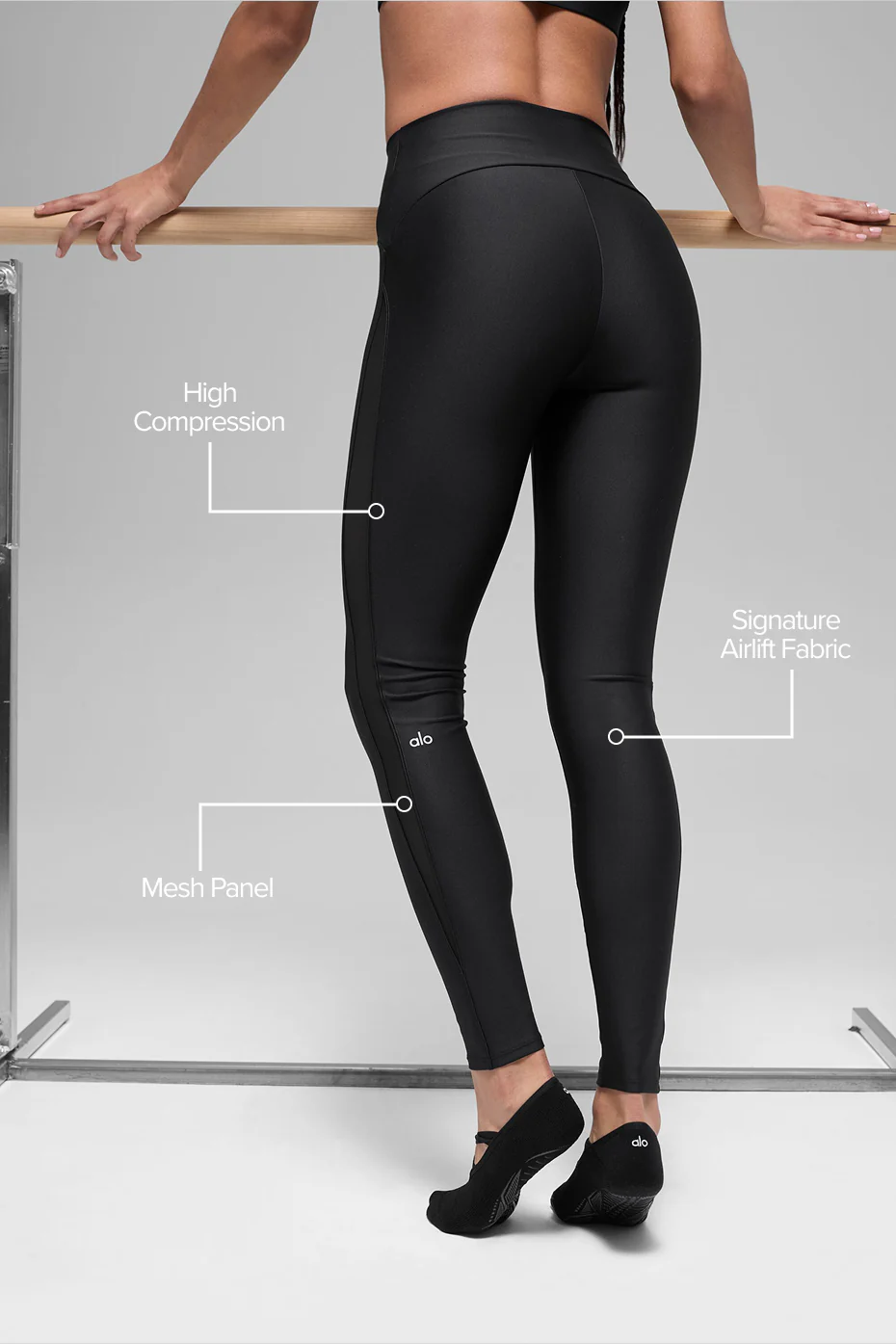 Airlift High-Waist Mesh Infatuation Legging - Black