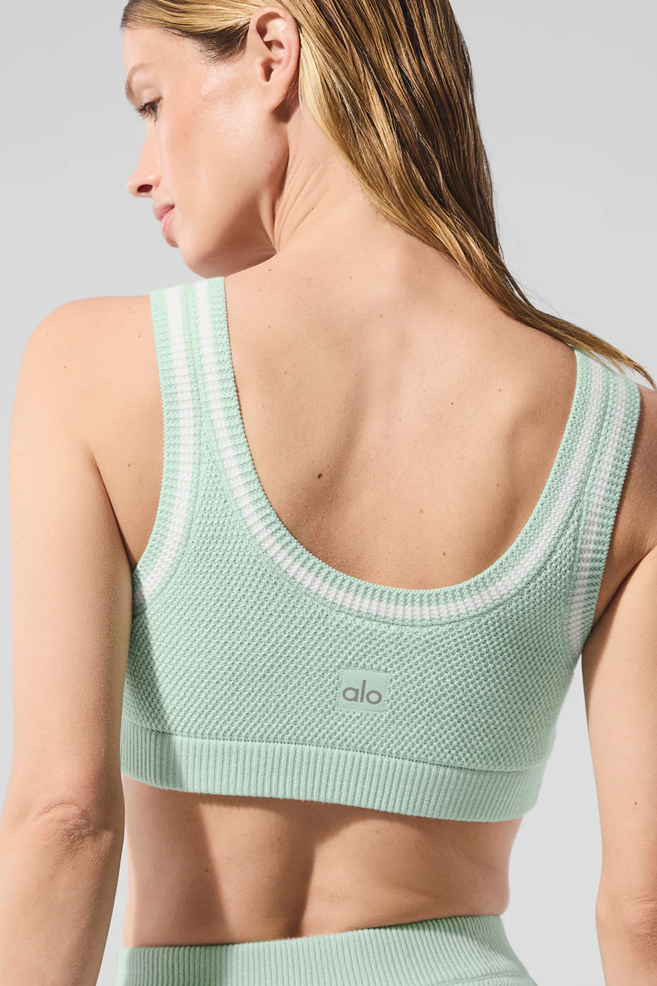 Tennis Club Sweater Knit Bra - Spearmint/White