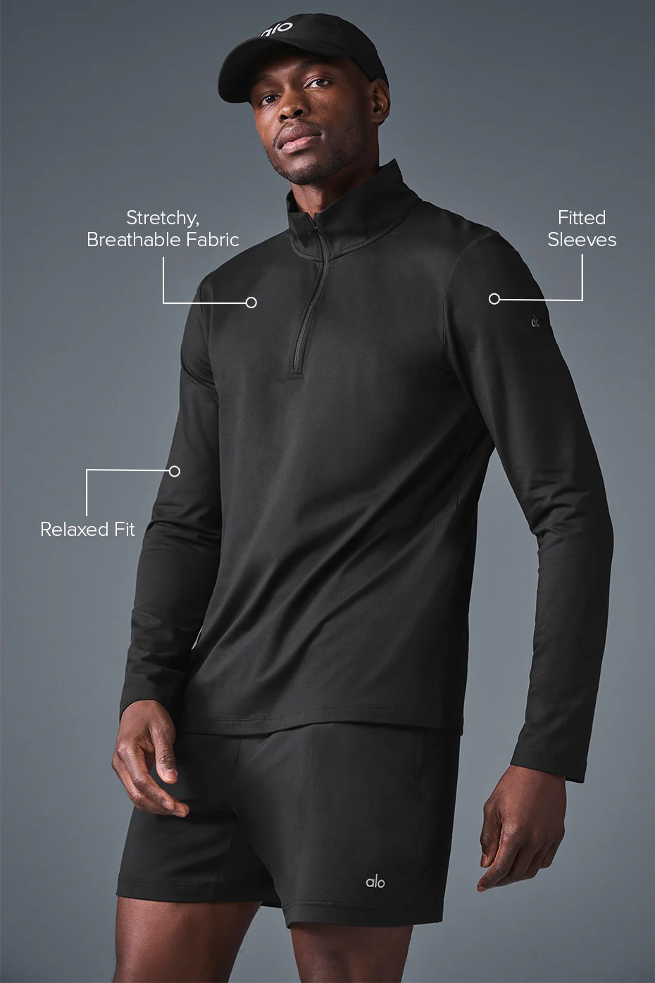 Conquer 1/4 Zip Reform Long Sleeve - Black