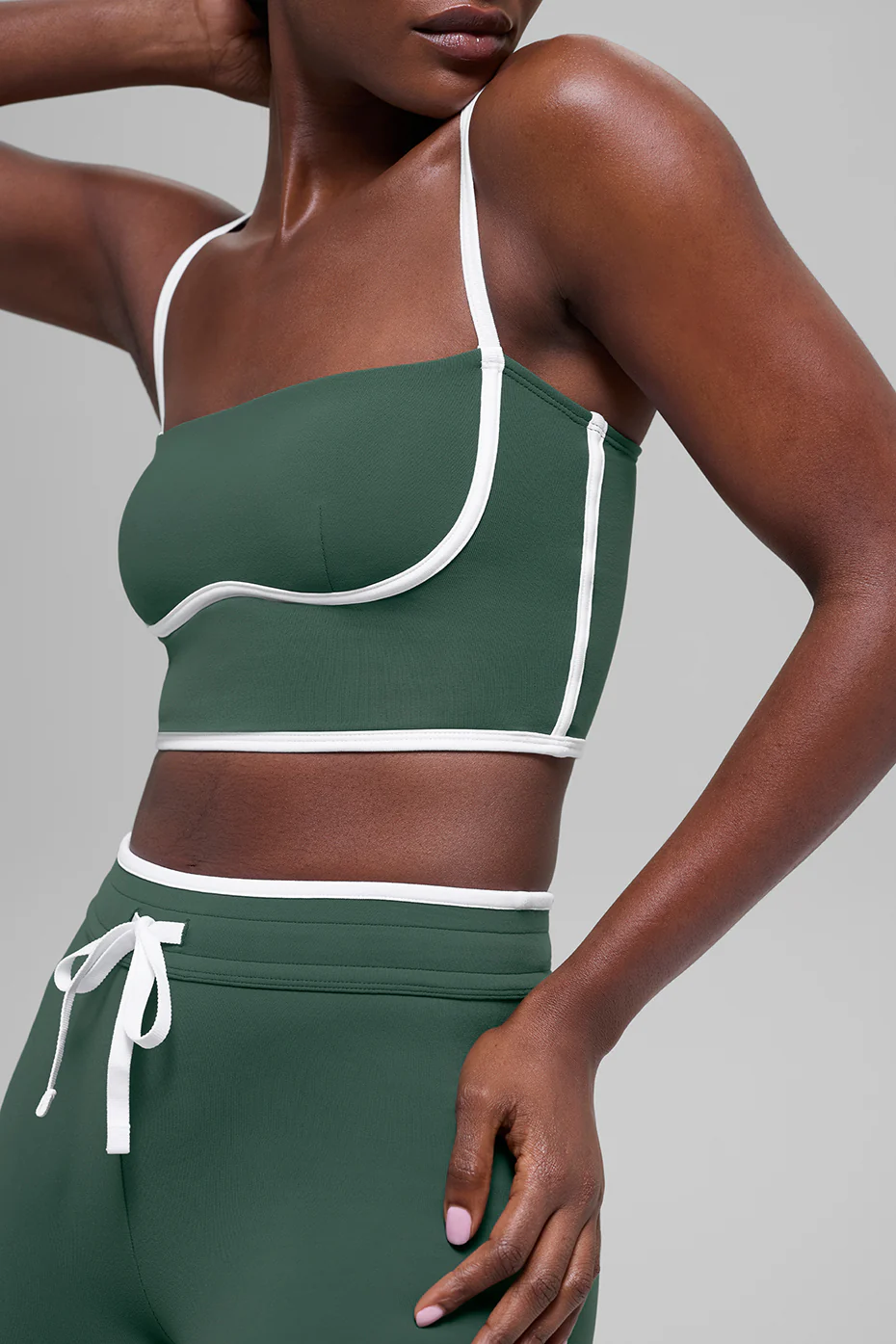 Airbrush Streamlined Bra Tank - Clover Green/White