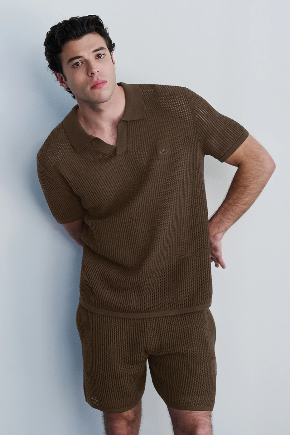 Open-Knit Polo - Espresso