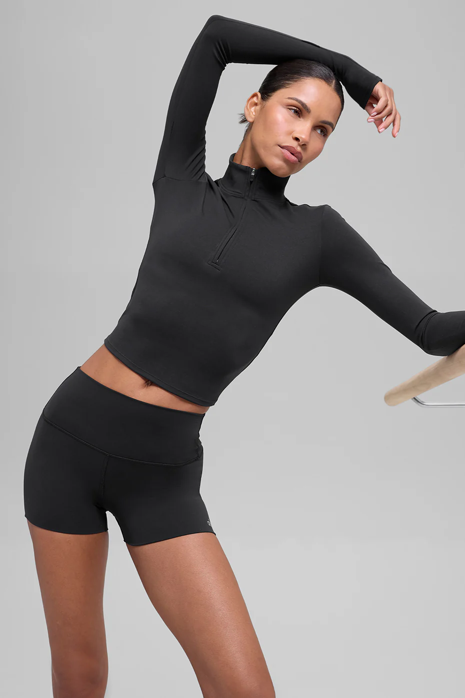 ALO Softsculpt Precision 1/4 Zip Long Sleeve - Black