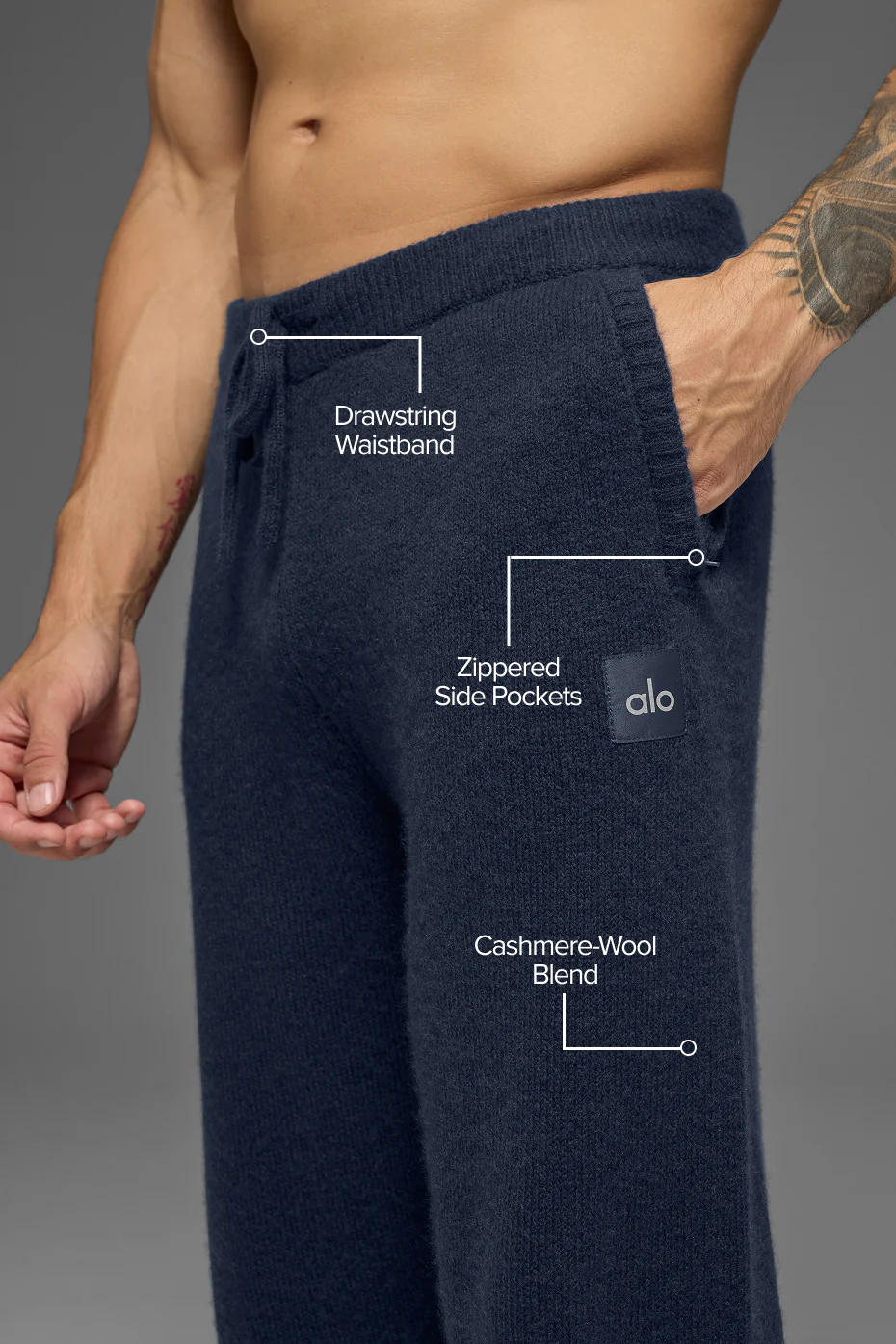 Wool Cashmere New Class Sweatpant - Navy