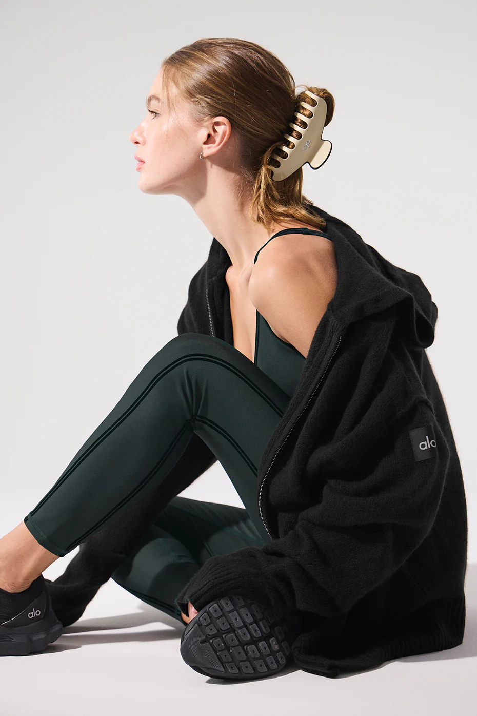 Wool?Cashmere New Class Full Zip Hoodie - Black