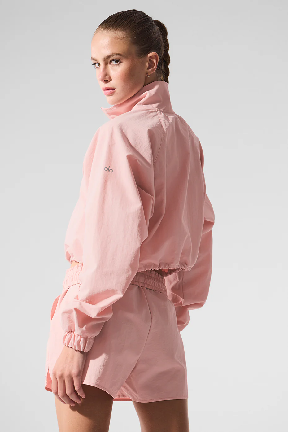 Cropped 1/4 Zip Alumni Pullover - Pink Quartz