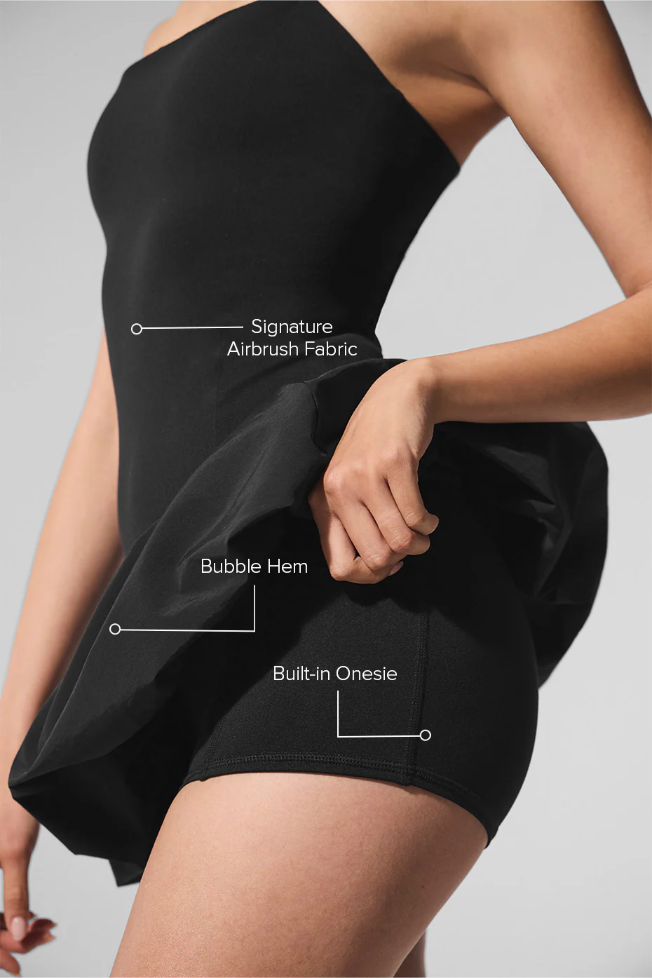 Airbrush Love Match Tennis Dress - Black