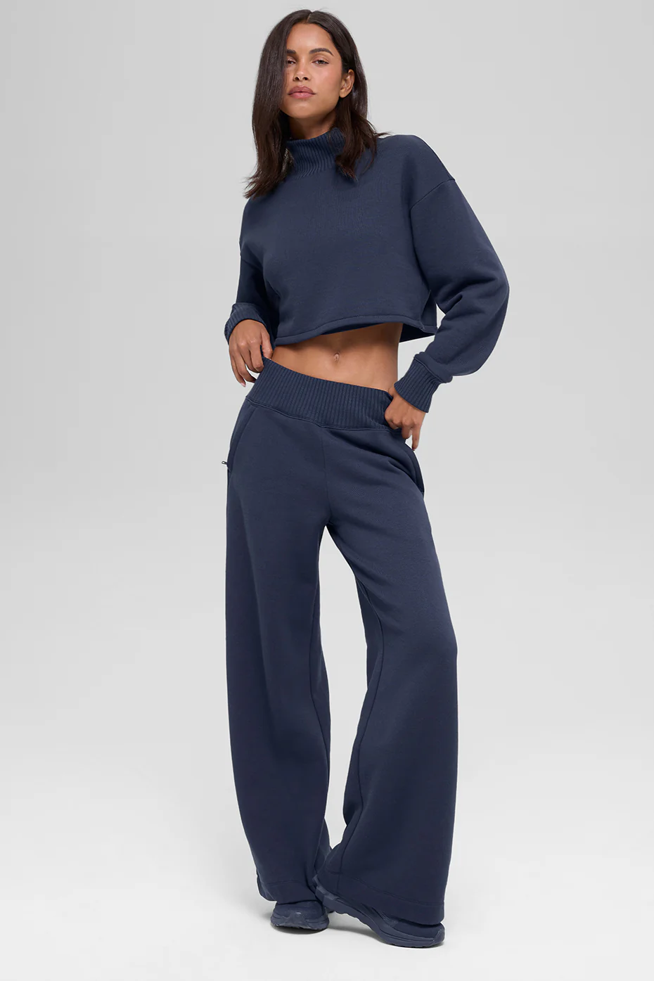 Serenity Wide Leg Sweatpant - Navy