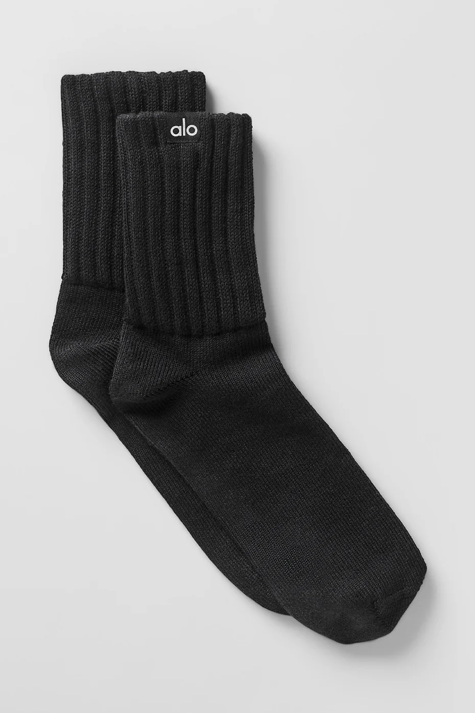 Unisex Half-Crew Scrunch Sock - Black