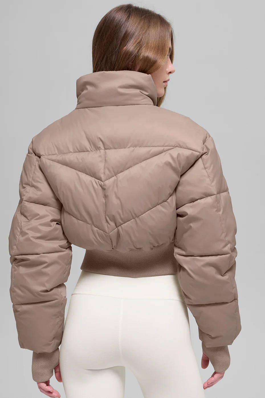 Cropped Atmosphere Puffer - Chai Latte