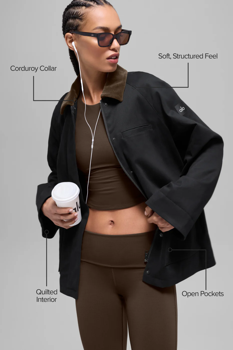 Twill Barn Jacket - Black/Espresso