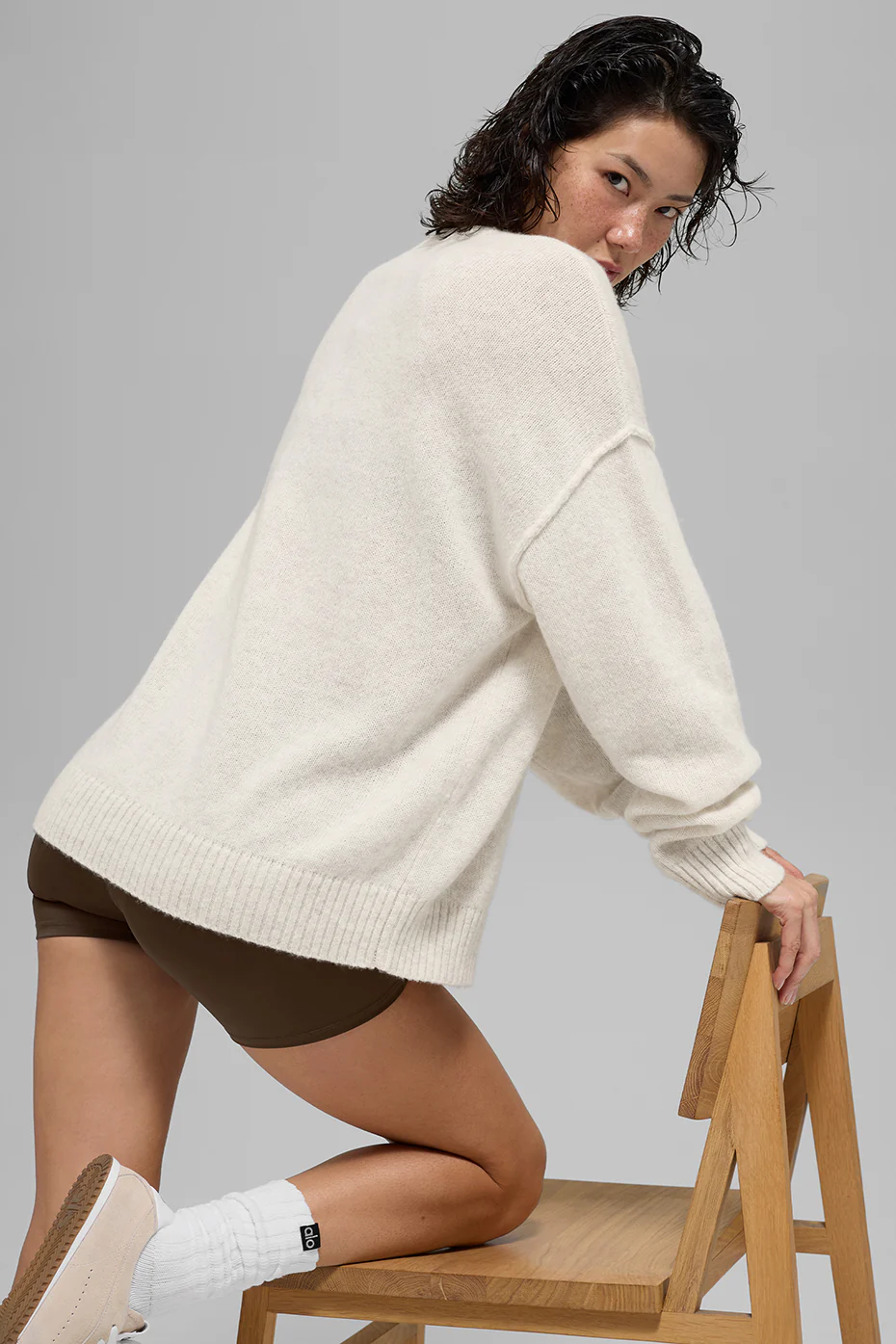 Unisex Wool?Cashmere New Class Crewneck Sweater - Bone Heather