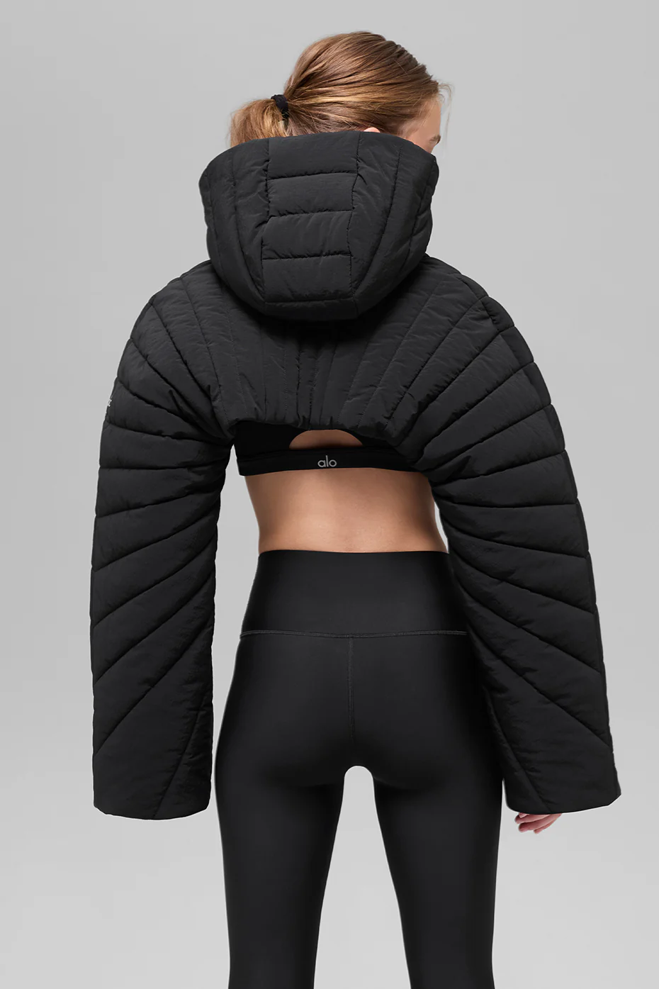 Quilted Starlight Puffer Shrug - Black