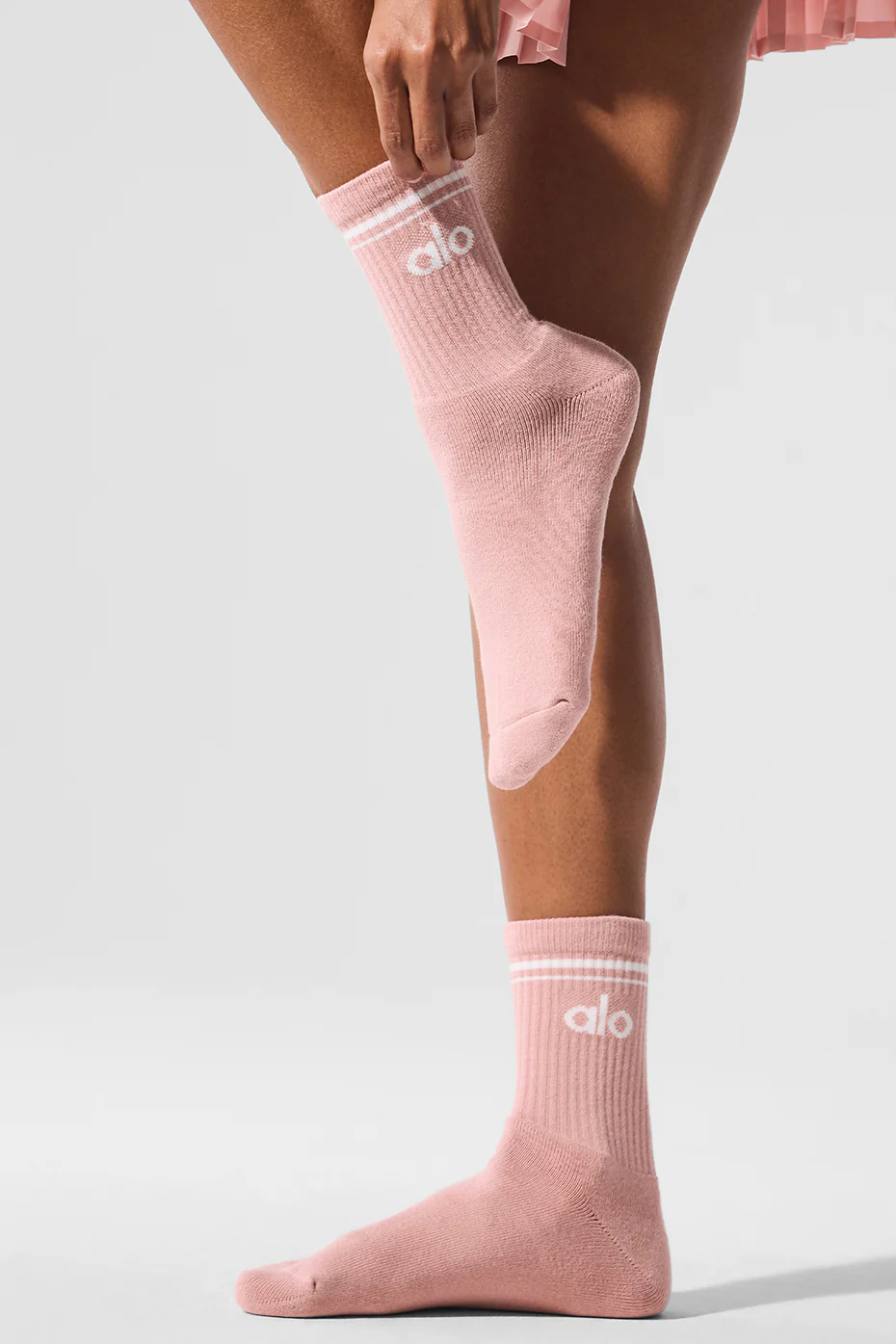 Unisex Half-Crew Throwback Sock - Pink Quartz/White