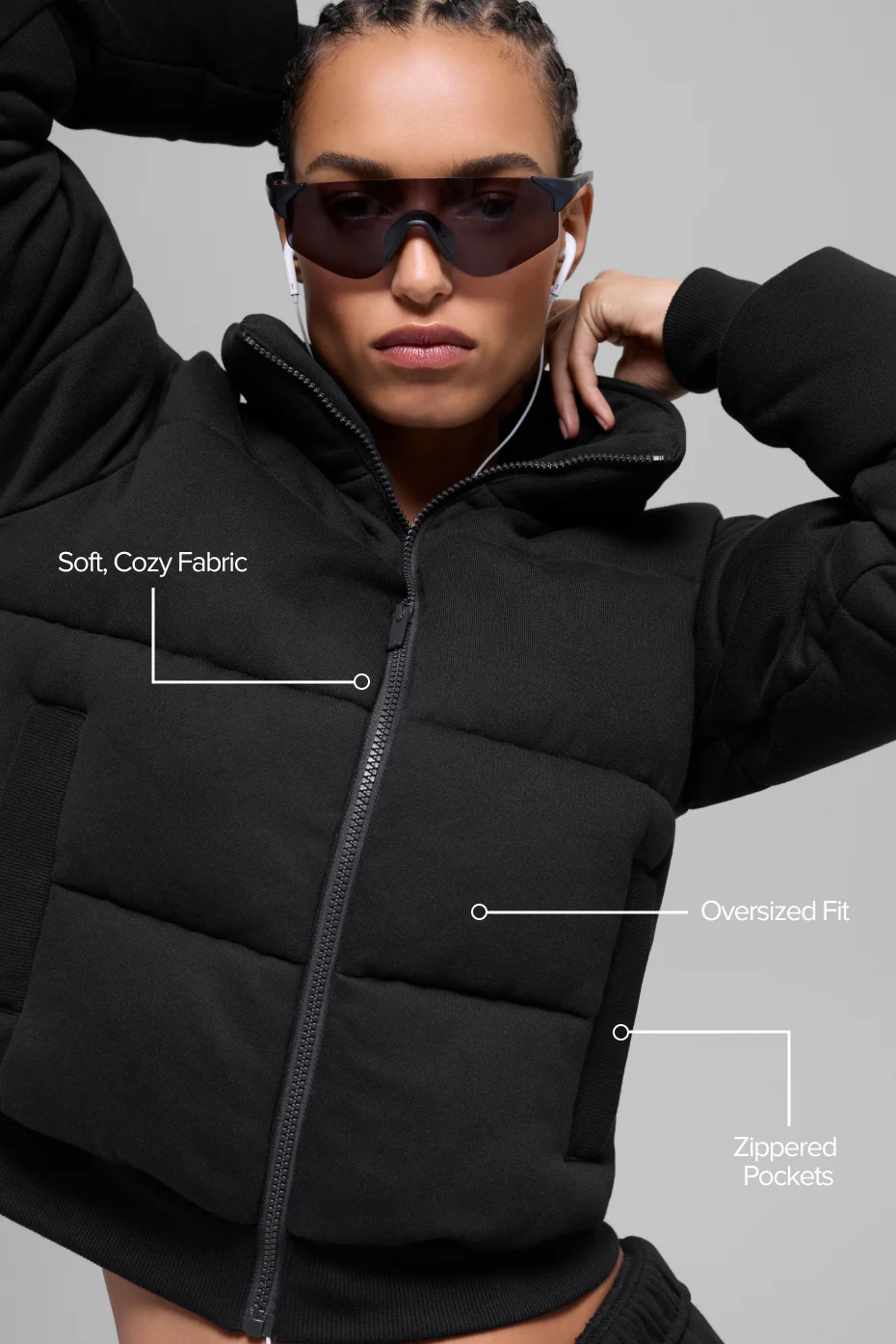 Sweatshirt Puffer - Black