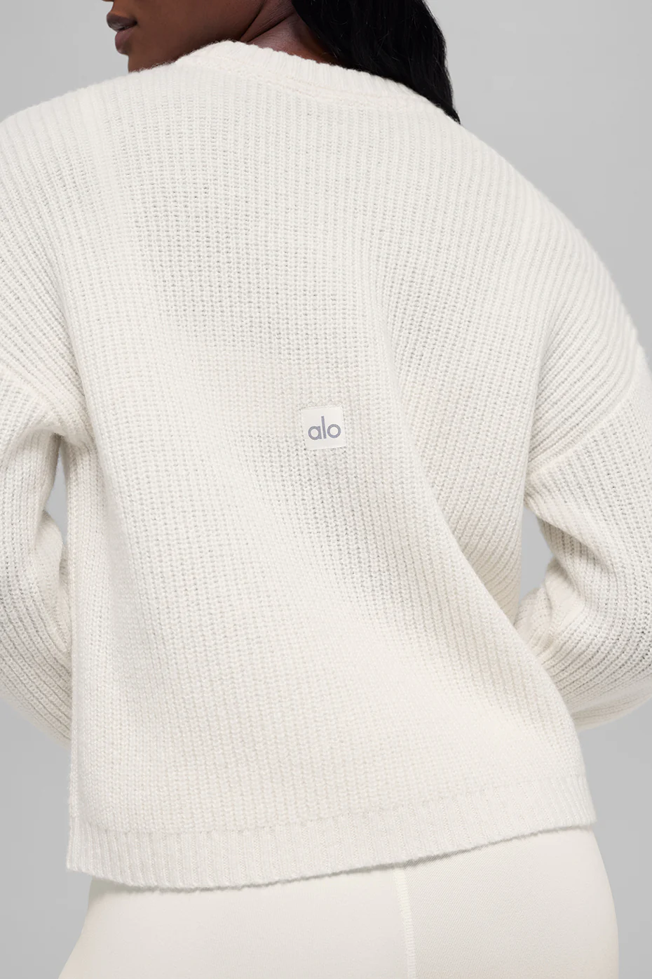 Wool Cashmere Ribbed Noble Crewneck Sweater - Ivory