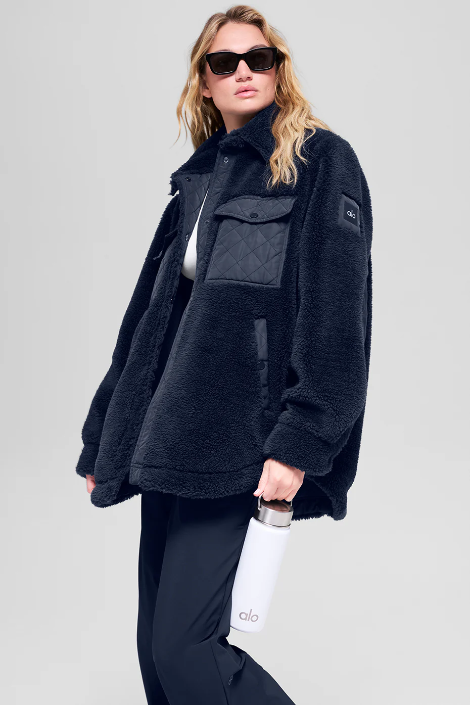 Sherpa Edge Shacket - Navy