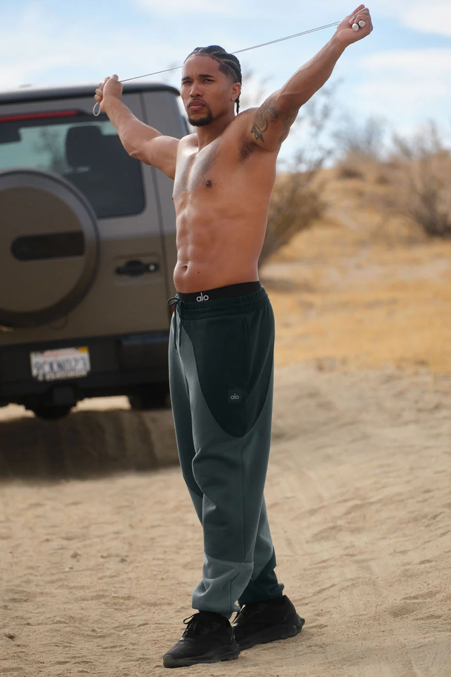 Make Waves Sweatpant - Charcoal Green Tonal