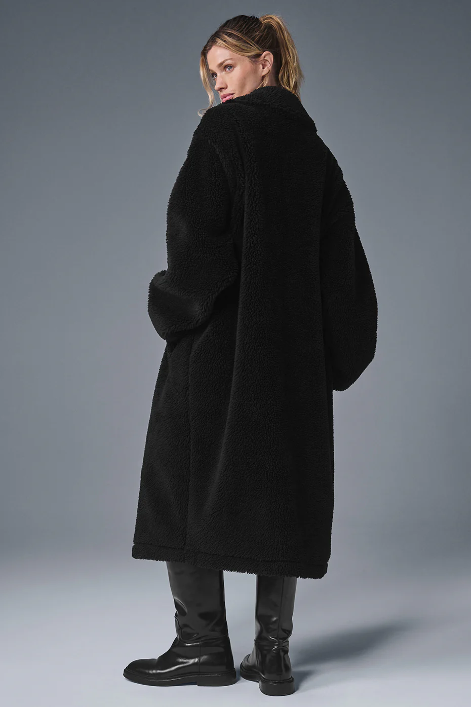 Oversized Sherpa Trench - Black