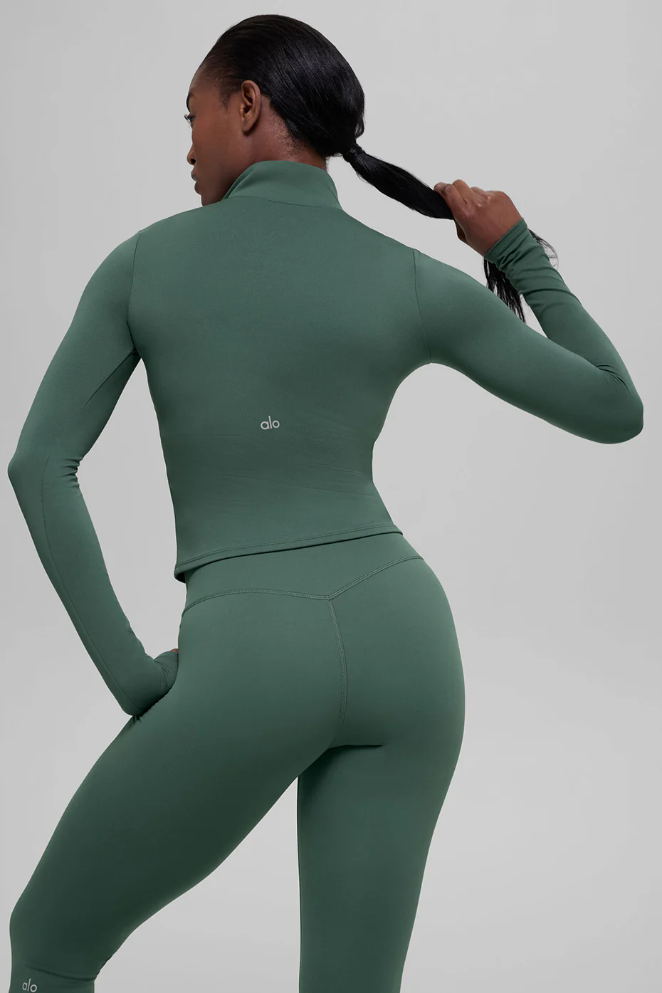 ALO Softsculpt Precision 1/4 Zip Long Sleeve - Clover Green