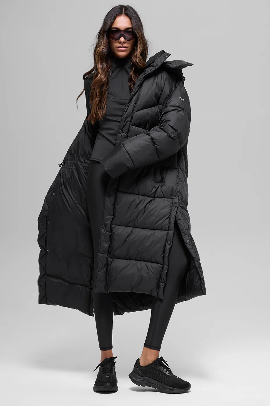 Gold Rush Puffer Trench - Black