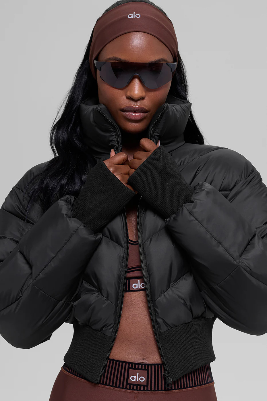 Cropped Atmosphere Puffer - Black